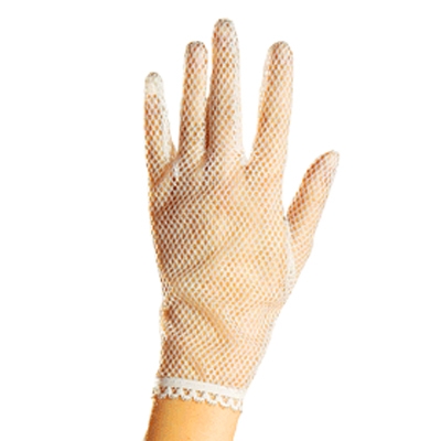 Krátké síťované rukavičky bílé