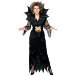 Spider lady Dress, belt with stand-up collar