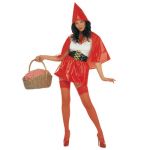 Red riding hood Dress with belt, hooded cape